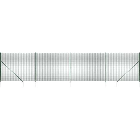 Maison Exclusive - Maschendrahtzaun mit Bodenhülsen Grün 2x10 m