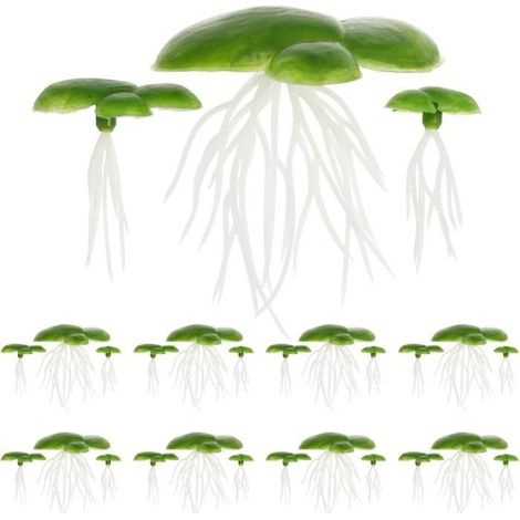 Lot de 36 lentilles d'eau artificielles - Plantes d'aquarium flottantes - Décoration pour bassin à poissons (1/4)
