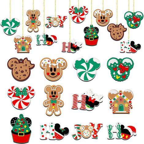 La souris de Noël en bois en 12 pièces décorées avec une corde (1/5)