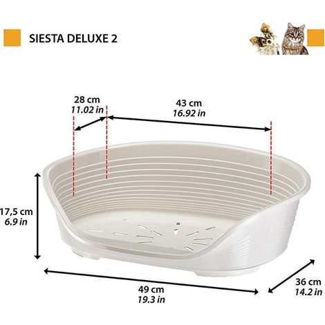 Lot de 2 Panier Chien Plastique Respirant Antidérapant 49x36x17,5cm Pour Chat et Chien (1/5)