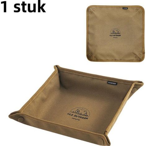 Boîte de rangement - Plateau pliable - PVC Oxford 600D - Polyuréthane intérieur - Bords concaves - Fermetures à pression - Camping Maison Bureau Voyage - 35 x 35 x 8 cm - 1 pièce (1/5)