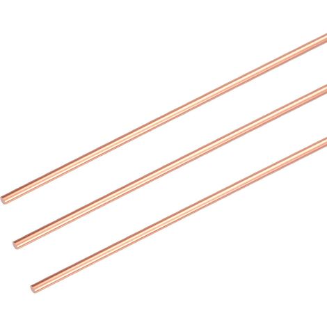 3Pcs 99,99% Cuivre naturel Barre Ronde, 0,8mm / 0,03" Dia 12,6" Longueur Cuivre Nu Barre Metal Tournage Stock Pour DIY Metal Loisirs Jardinage Industrie Decoration (1/5)