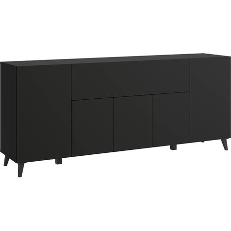 Aparador Levtive 103, Grafito, 76x180cm, Número de puertas: 038cm, Aglomerado laminado