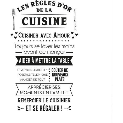 Autocollant Mural les règles d'or de la cuisine (1/3)