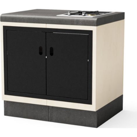 Kitaway - Modulo piano cottura a gas da incasso 84×63×85 cm per barbecue Base bianca/grigia per barbecue da giardino (1/5)