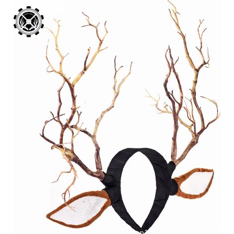 Halloween Mori Girl Tree Branch Headband, Christmas Reindeer Antler Headband, Photo Studio Performance Photography Props, Reindeer Hair Accessories Headband (1/3)