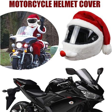 Neuer Motorradhelm/Weihnachtsmütze, lustige und originelle Outdoor-Motorradhelmhülle mit Weihnachtsmannmotiv. (1/5)