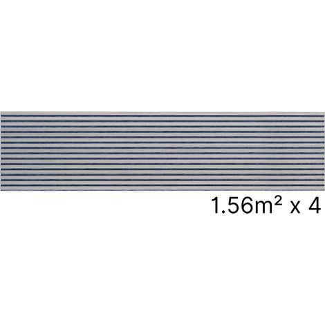Lot 4 Panneaux Muraux Acoustiques en Bois - 240x60cm Frene gris - A Lattes - Panneau Tasseau de Bois Naturel (1/5)