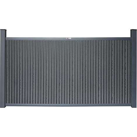 HOME DELUXE Recinzione in WPC per la privacy CALLADO PREMIUM 1 x pannello + 2 x paletti - altezza: 115 cm