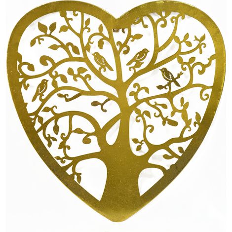 Signes Grimalt Life Tree Corazon Applizes Metall Goldmetall auftragen - 60x60x1cm
