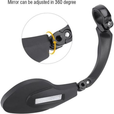 Rétroviseur vélo - - Miroir de sécurité - Acier inoxydable - Nylon - 22,2 mm (1/4)