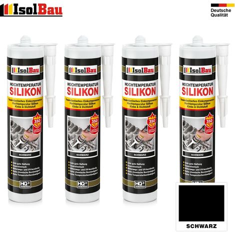 IsolBau Hochtemperatursilikon 350 °C Schwarz Hochtemperatursilikon 4 x 300 ml (1/5)