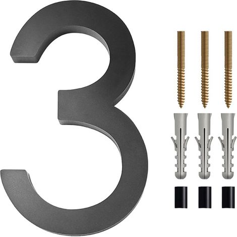 Chiffres Maison - 6 Pouces - ABS Noir - Pour Porte Garage Mur Extérieur - 1 Pièce (1/5)