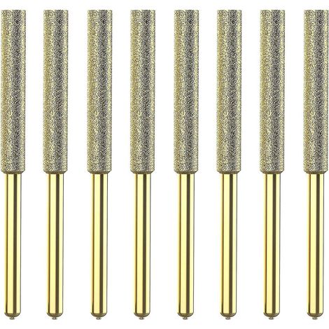 8-teiliges Set Kettensägen-Bits, titanbeschichtet, diamantbeschichtet, hochhart, elektrische Kettensägenfeile