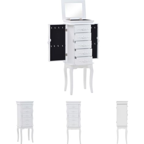 The Living Store Freistehende Schmuckvitrine Weiß - Sideboards (1/5)