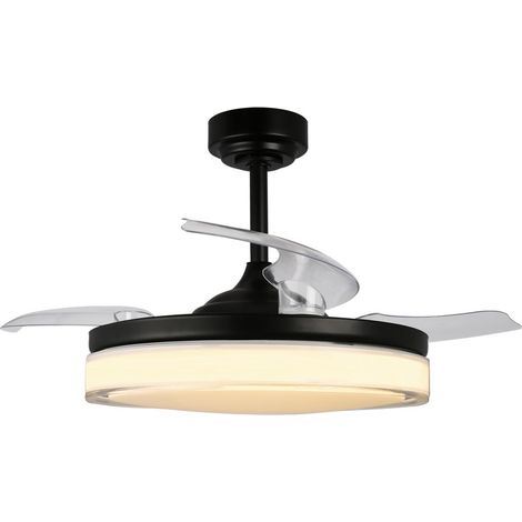 Ventilador de techo LED "Aneto" regulable con control remoto (72W 3CCT 7920lm) IP20 Ø106cm color negro (1/5)
