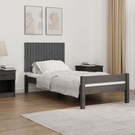 Tête de lit murale-Panneau de lit suspendu Gris 95,5x3x60 cm Bois massif de pin 402447 (1/5)