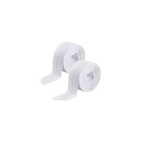 Ruban Adhésif étanche Bande d'étanchéité Autocollante pour Évier de Cuisine Écart de Toilette Salle de Bain Résiste à l'humidité et Anti-moisissure Bande PVC Blanc pour Coin de Mur (1/4)