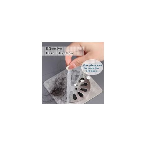 Confezione da 10 adesivi monouso per lo scarico dei capelli, 10 x 10 cm, per lo scarico del pavimento della doccia, filtro di drenaggio a rete monouso per il bagno - Crezuo