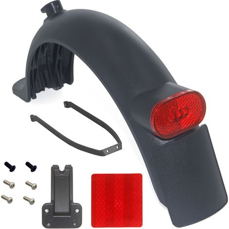 Universal scooter accessories: rear mudguard, waterproof mudguard, mudguard with taillight, brake warning light, reflective stickers (1/5)