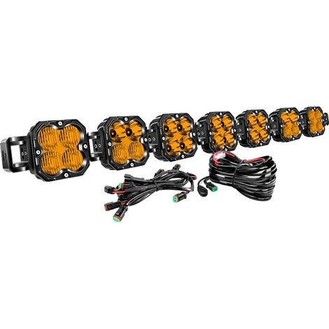 Barre lumineuse LED, couleur ambre, étanche IP67, 46 pouces avec fil (1/2)