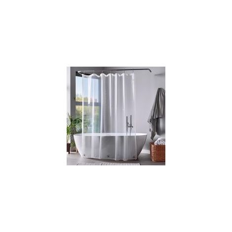 Rideau douche 180x180 cm PEVA lavable Premium, œillets inox, 3 aimants, léger, imperméable, finition transparente