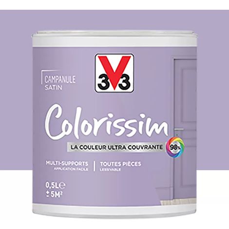 Peinture Multi-supports V33 Colorissim Satin Campanule 0,5 L (1/4)
