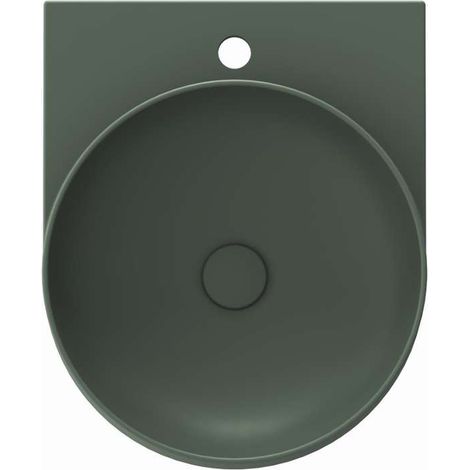 Ravak Yard - Lavabo 41x50 cm, sin rebosadero, orificio para grifo, Grey Green XJX08240000 (1/5)