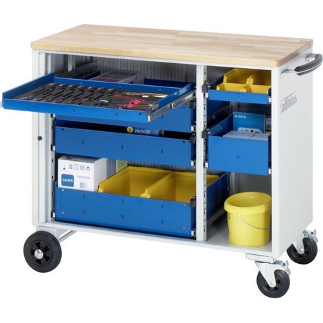 Chariot à outils Rau avec 4 tiroirs hêtre LxPxH 1025x520x890mm (1/5)