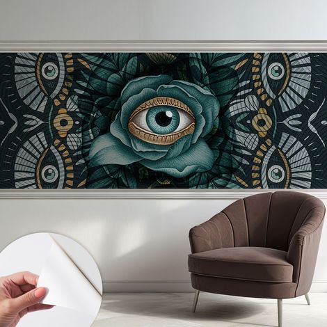 Fototapete Selbstklebend - Wanddekoration - Wandfolie - 3D Tapete Wand - Wohnungsdeko Blumenauge 250x104 cm (1/5)