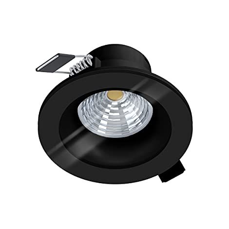 EGLO Led faretto da incasso Salabate, spot Led dimmerabile in alluminio e vetro, luce Led da incasso in nero, trasparente, faretto Led da incasso bagno, bianco caldo, IP44, Ø 8,8 cm (1/4)
