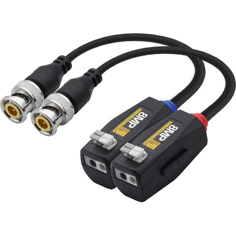 Vidéo Balun HD-CVI TVI AHD CVBS Connecteur Passif BNC Vidéo Balun Émetteur-Récepteur Câble pour 4K1080P960P720P 8MP5MP 4MP3MP CCTV Sécurité DVR Système de Caméra de Surveillance - 1 Paire (1/5)