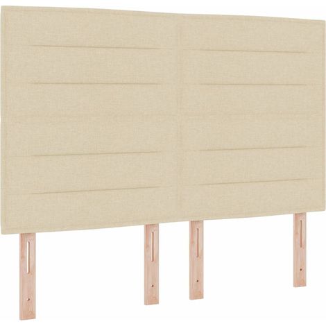 Maison Exclusive - Lit à ressorts avec matelas avec LED Crème 140 x 200 cm tissu (1/5)