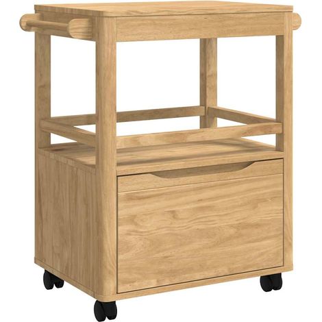 Carro de Cocina FLORO Marrón cera 72,5 x 45 x 80 cm vidaXL