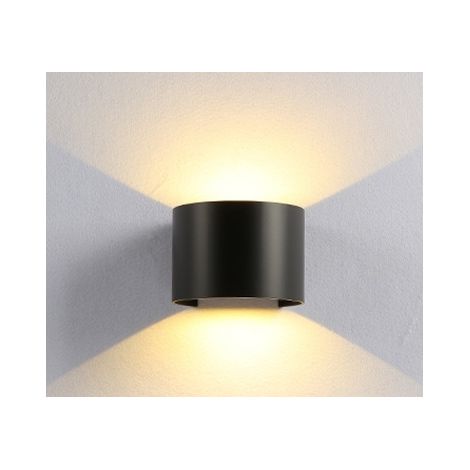 6WLED Applique Chambre Intérieur Moderne Haut et Bas Design Lampes en Aluminium Réglables Applique Murale LED Noir Rond L127 (1/4)
