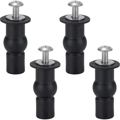 Fixation de Siège de Toilette Charnière de Siège de Toilette Fixation Abattant WC Vis Pour Les Sièges de Toilette Généraux 4 Pièces Noir (1/5)
