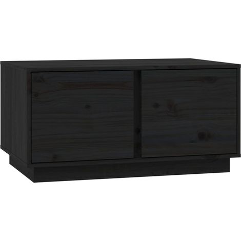 vidaXL Couchtisch Schwarz 80x50x40 cm Massivholz Kiefer