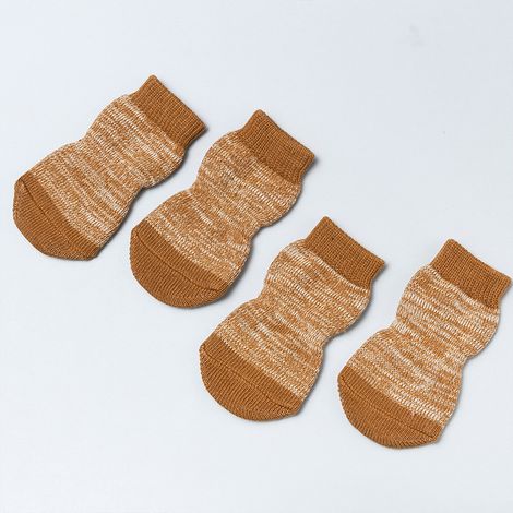 4 Pcs Chaussettes Anti-Dérapantes Chien Chat Contrôle Traction pour Porter à l’intérieur, Chaussettes Chien Chat pour Chien Chat avec Renforcement en Caoutchouc Oi-FRIS (1/5)