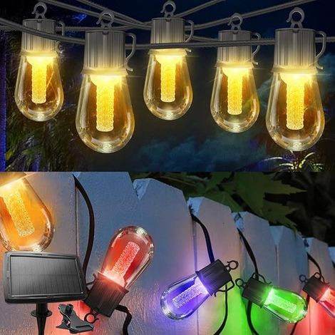 Catena Luminosa con Pannello Solare Ricaricabile Multicolore Effetto rgb e caldo con telecomando (1/5)