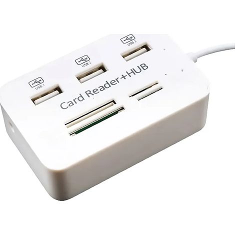 Lector de tarjetas USB con 3 puertos USB, lector de tarjetas SD, Micro SD, SDHC y SDXC, compatible con PC, tabletas y teléfonos inteligentes. (1/4)