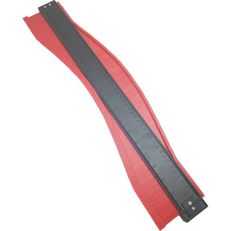Jauge de contour 50 cm, haute précision, polyvalente et portable, outil de profilage pour la maison, rouge