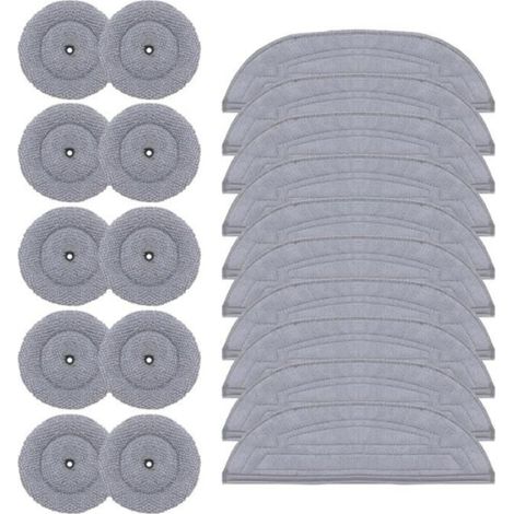 Tampon De Vadrouille - Pour Roborock S8 Max S8 Maxv Ultra - Chiffon De Nettoyage En Tissu - 10 Pièces Grandes 10 Pièces Petites (1/5)