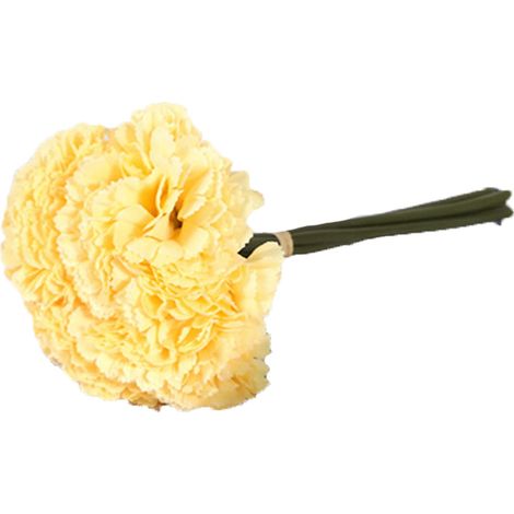 Bouquet De Fleurs Artificielles En Soie - Décoration Réaliste Pour Maison Et Événements - Jaune - 1 Pièce (1/2)