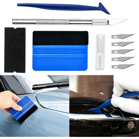 Marouflette Film Vitre, Kit D'Outils de Pose de Vinyle en 4 Pièces, Raclette avec Bord en Feutre, pour Films pour Vitres, Covering Automobile et Pose de Vinyle (1/5)