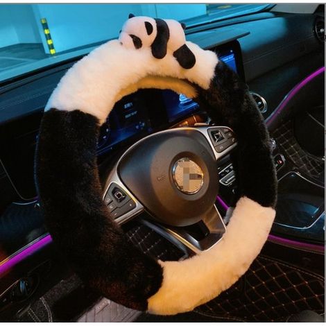 Adatto per: coprivolante da 38 cm. Tutte le auto. Simpatico coprivolante invernale con panda, soffice e perfetto per le bambine. (1/4)