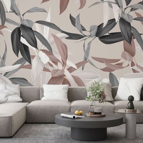 Papier peint panoramique - Feuilles tropicales - 130 cm x 73 cm (1/4)