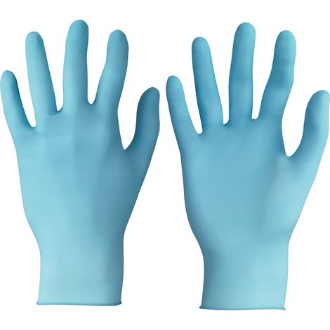 Ansell TouchNTuff 92-670 Guanti Monouso in Nitrile, Senza Polvere, Alta Resistenza Chimica e Meccanica, Protezione degli Alimenti, Usi Professionali e Industriali, Blu, Taglia L (100 Guanti)