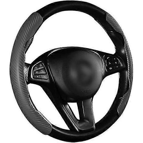 Housse de volant en fibre de carbone, housse de volant segmentée, housse de volant papillon, accessoires auto noirs (1/4)