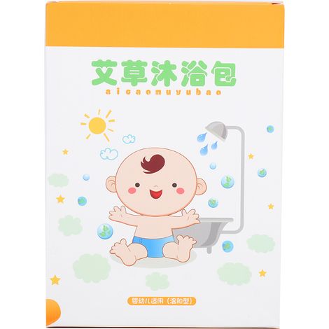 Bain de bébé poudre d'armoise naturelle 15g x 20 sachets, soin santé enfant, moxa pur pour bain relaxant. (1/5)
