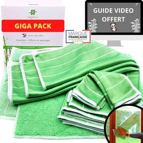 Kit 7 Chiffon Microfibre Bambou XXL, Lavette Réutilisable Sans Traces Pour Vitre, Voiture Et Maison (1/5)